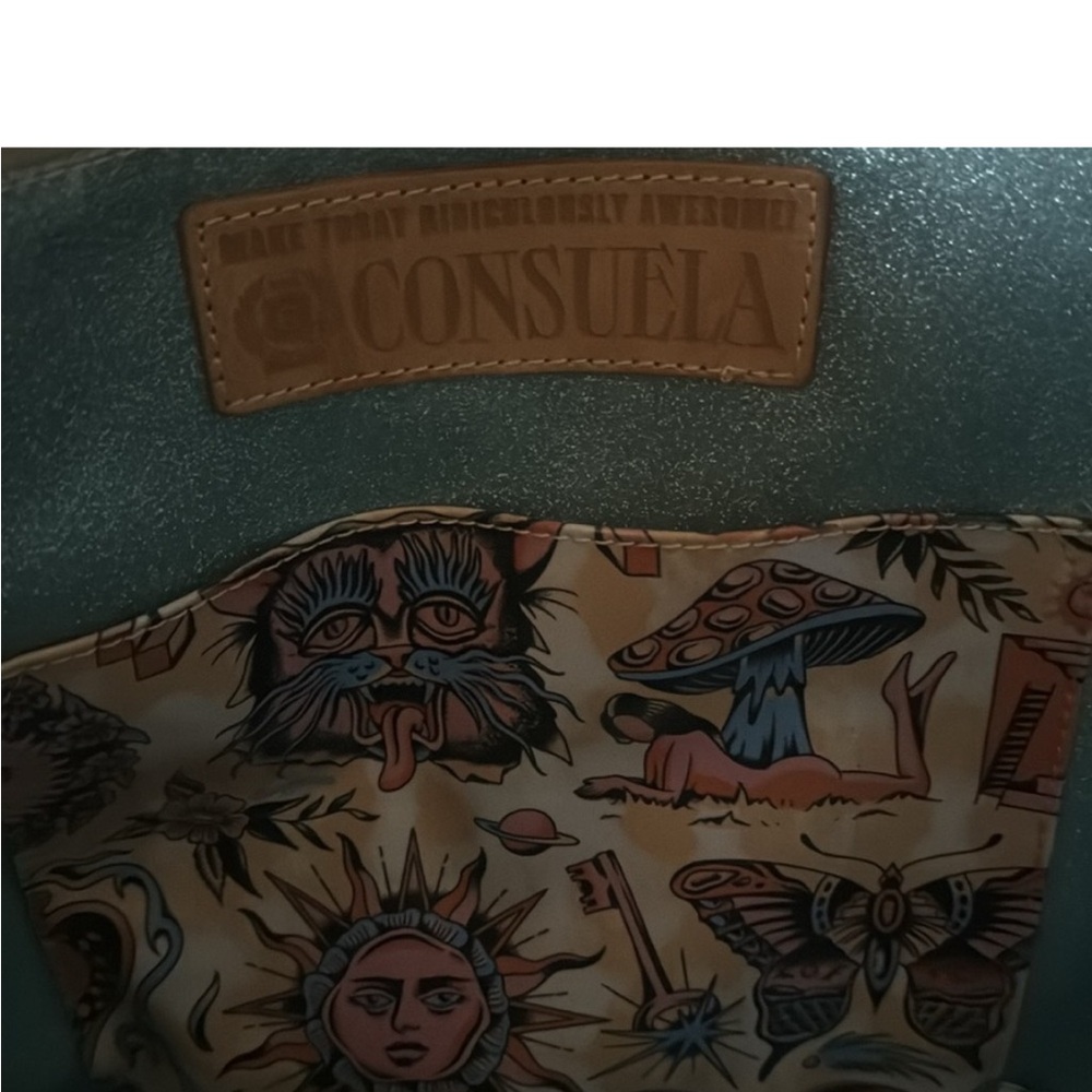 Consuela Multicolor Tote Bag with Tan Handles - Picture 6 of 8